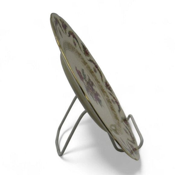 SCHUMANN BAVARIA V 101 Floral Design Round Plate with Gold Trim 11" Germany Vint - Picture 3 of 10